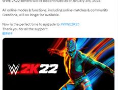 《WWE 2K22》明年1月关闭服务器 以后或将下架