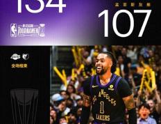 NBA季中锦：湖人134-107力克灰熊,詹姆斯16+9+6,浓眉19+11+6帽直播