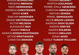 丹麦欧洲杯26人名单：埃里克森克亚尔领衔 霍伊伦完美绽放？